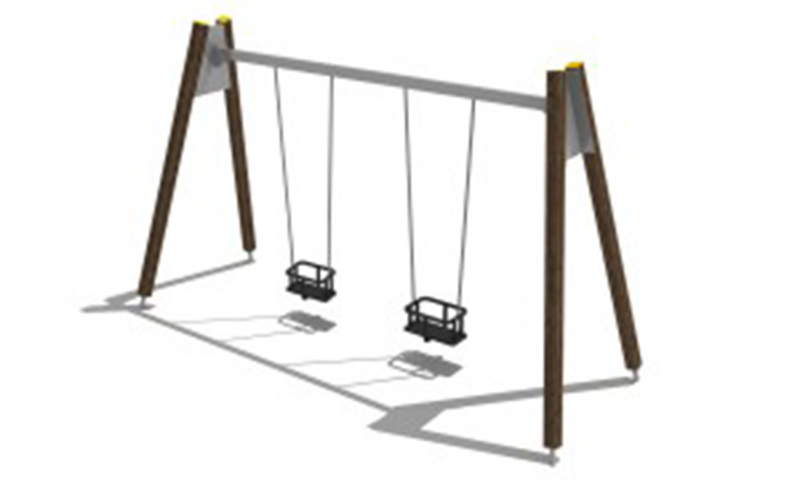 Láncos lengőhinta bölcsőülőkével