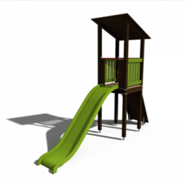 Bébicsúszda rámpával, tetővel