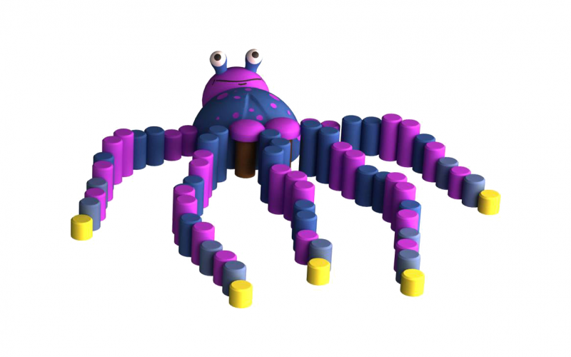 3D gumiburkolatú polip